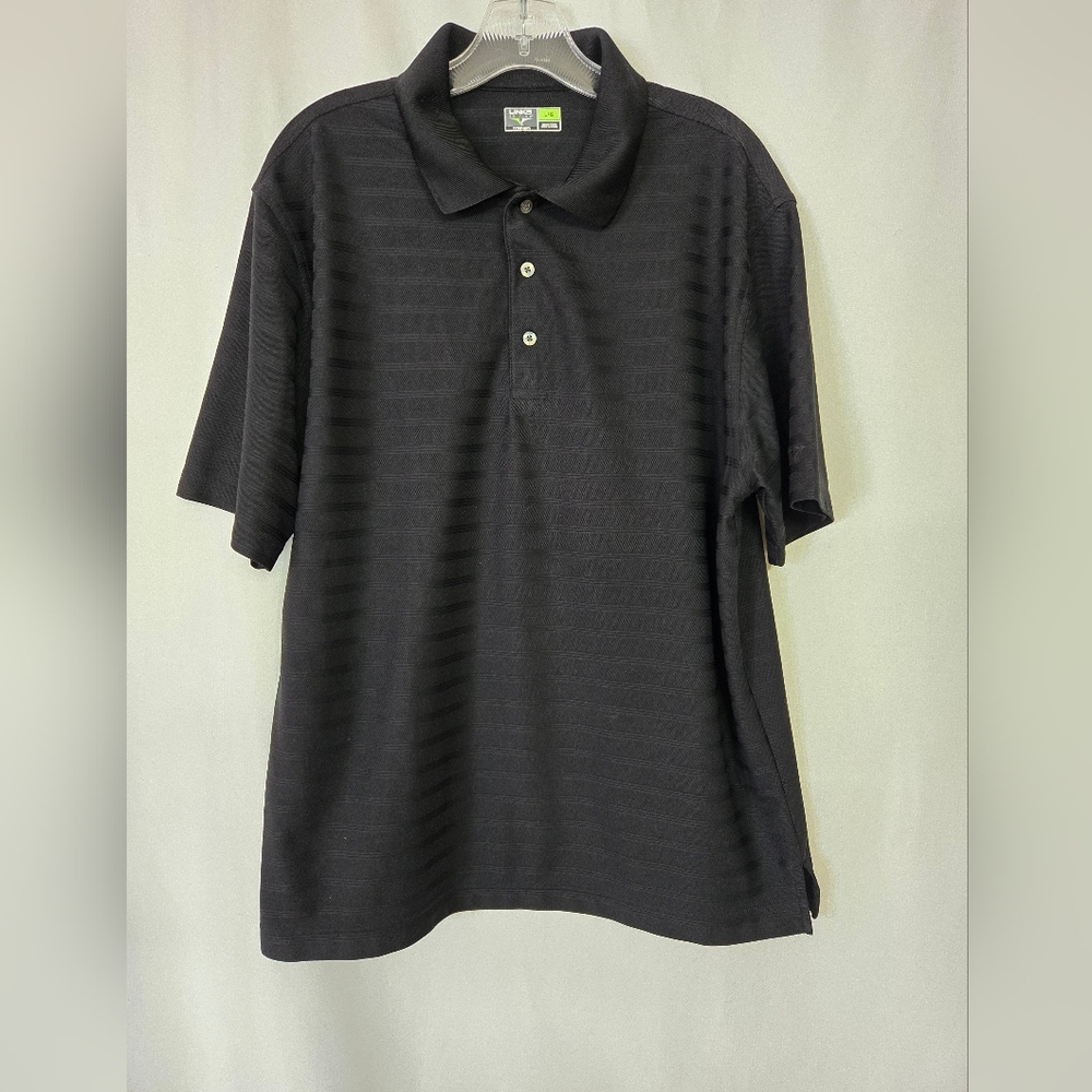 Titanium Links Edition Black Striped Polo Size L
